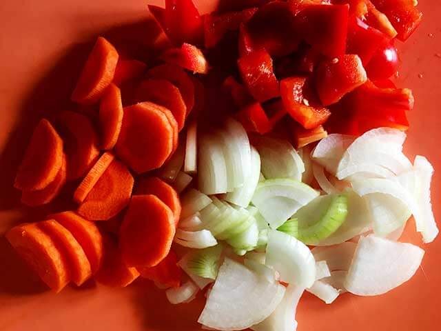 Порезанные овощи