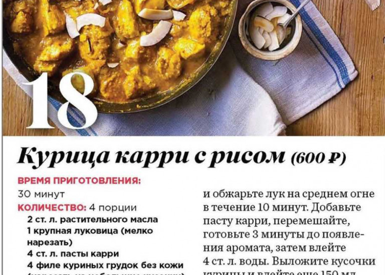 Курица карри рецепт